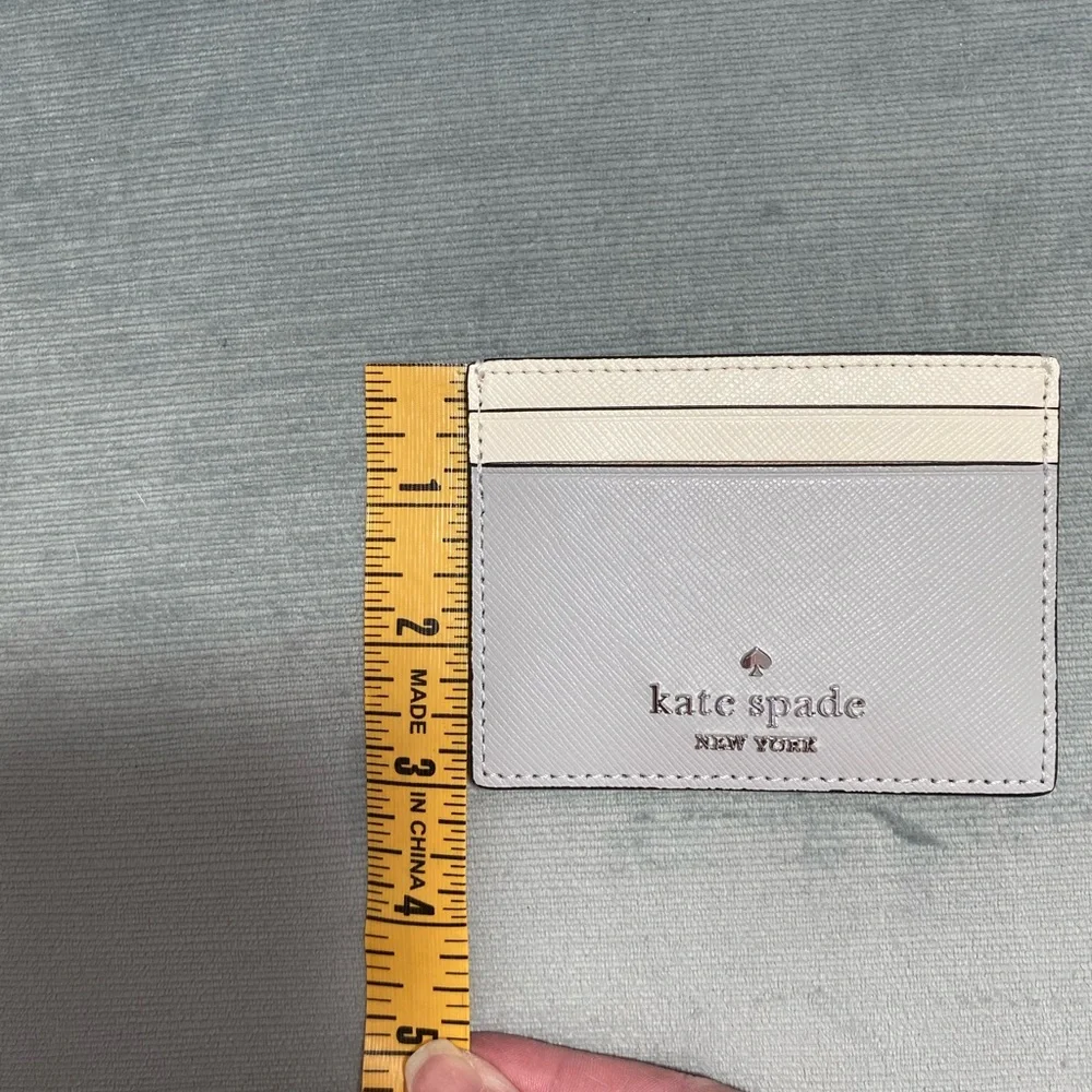 kate spade Two-Tone Gray and Cream Card Holder